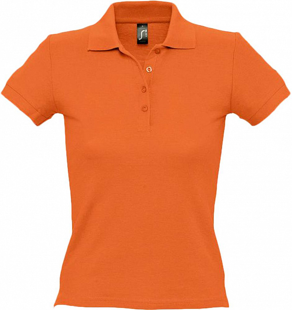 Рубашка поло женская PEOPLE 210, оранжевая с логотипом в Белгороде заказать по выгодной цене в кибермаркете AvroraStore