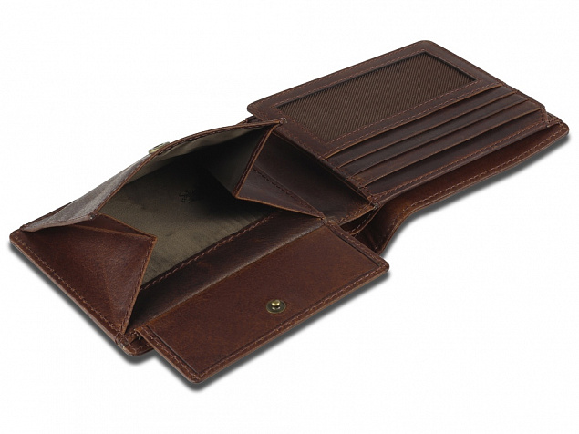Бумажник Mano Don Leon, натуральная кожа в коричневом цвете, 12 х 9,5 см с логотипом в Белгороде заказать по выгодной цене в кибермаркете AvroraStore