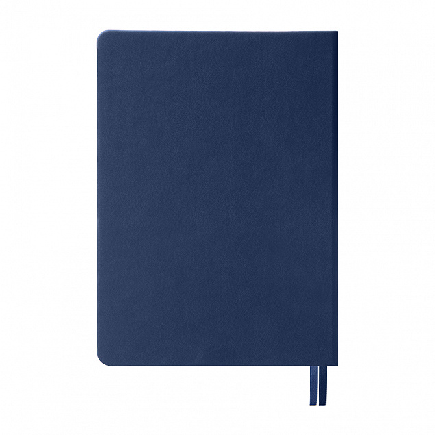 Ежедневник недатированный Softie, А5, темно-синий, блок в клетку, темно-синий обрез с логотипом в Белгороде заказать по выгодной цене в кибермаркете AvroraStore