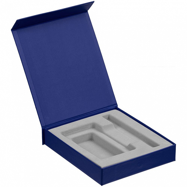 Коробка Latern для аккумулятора 5000 мАч и ручки, синяя с логотипом в Белгороде заказать по выгодной цене в кибермаркете AvroraStore