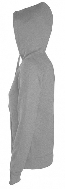 Толстовка женская на молнии с капюшоном Seven Women 290, серый меланж с логотипом в Белгороде заказать по выгодной цене в кибермаркете AvroraStore