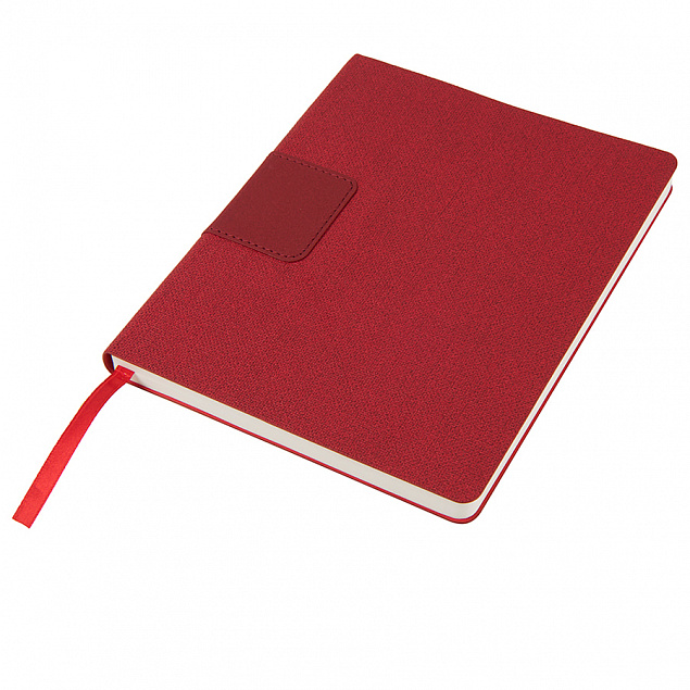 Бизнес-блокнот "Tweedi", 150х180 мм, красный, кремовая бумага, гибкая обложка, в линейку с логотипом в Белгороде заказать по выгодной цене в кибермаркете AvroraStore