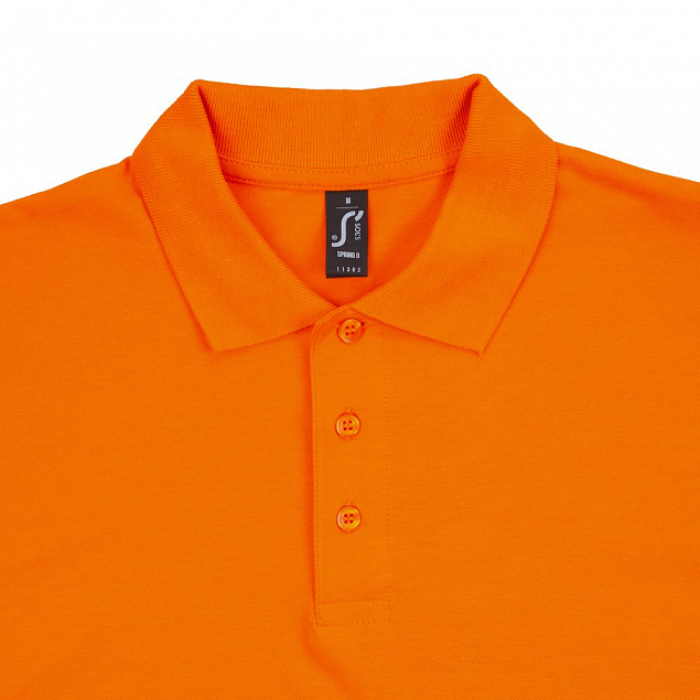 Рубашка поло мужская SPRING 210, оранжевая с логотипом в Белгороде заказать по выгодной цене в кибермаркете AvroraStore