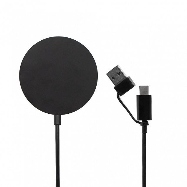 Магнитное зарядное устройство Cooper Rond, 15 Вт, черное с логотипом в Белгороде заказать по выгодной цене в кибермаркете AvroraStore