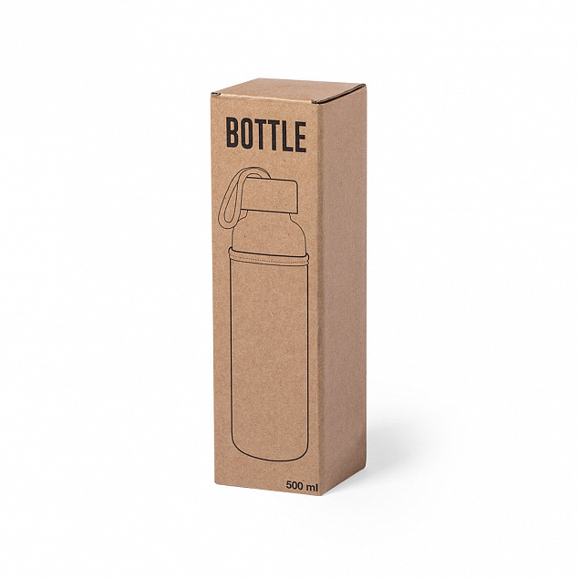 Бутылка для воды KASFOL, стекло, бамбук, 500 мл с логотипом в Белгороде заказать по выгодной цене в кибермаркете AvroraStore