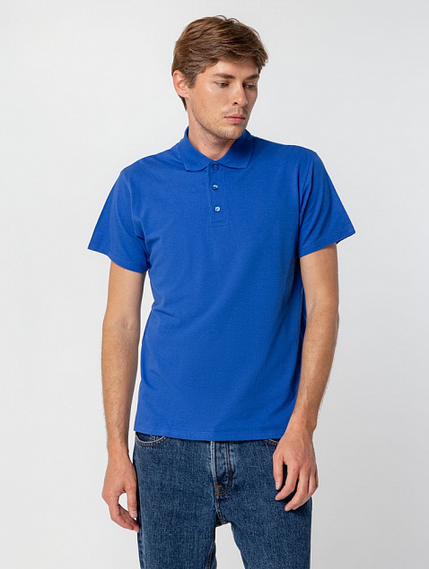 Рубашка поло мужская SUMMER 170, ярко-синяя (royal) с логотипом в Белгороде заказать по выгодной цене в кибермаркете AvroraStore