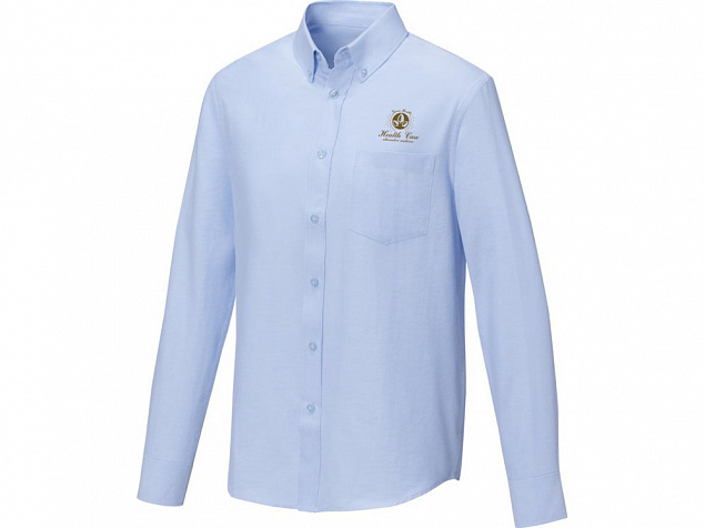 Pollux Мужская рубашка с длинными рукавами, светло-синий с логотипом в Белгороде заказать по выгодной цене в кибермаркете AvroraStore