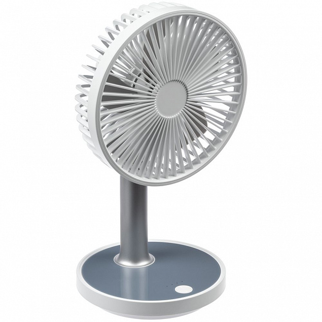 Настольный беспроводной вентилятор с подсветкой inBreeze, белый c серым с логотипом в Белгороде заказать по выгодной цене в кибермаркете AvroraStore