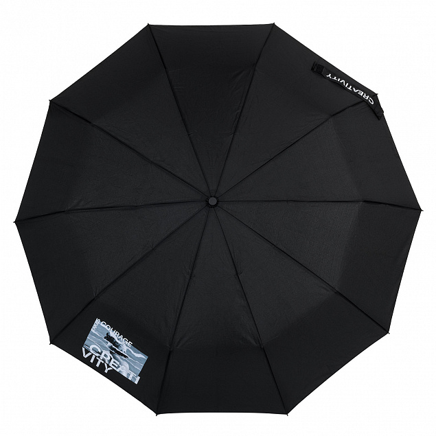 Зонт складной Levante, черный Creativity с логотипом в Белгороде заказать по выгодной цене в кибермаркете AvroraStore