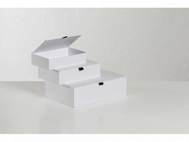 Коробка подарочная White L с логотипом в Белгороде заказать по выгодной цене в кибермаркете AvroraStore