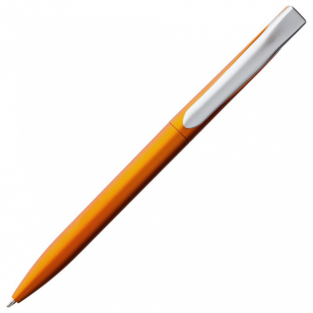 Ручка шариковая Pin Silver, оранжевая с логотипом в Белгороде заказать по выгодной цене в кибермаркете AvroraStore