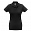 Рубашка поло женская ID.001 черная с логотипом в Белгороде заказать по выгодной цене в кибермаркете AvroraStore