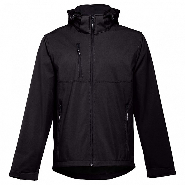 Куртка софтшелл мужская Zagreb, черная с логотипом в Белгороде заказать по выгодной цене в кибермаркете AvroraStore