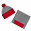 Шапка Snappy, светло-серая с красным с логотипом в Белгороде заказать по выгодной цене в кибермаркете AvroraStore
