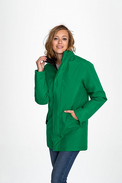 Куртка на стеганой подкладке Robyn, темно-зеленая с логотипом в Белгороде заказать по выгодной цене в кибермаркете AvroraStore