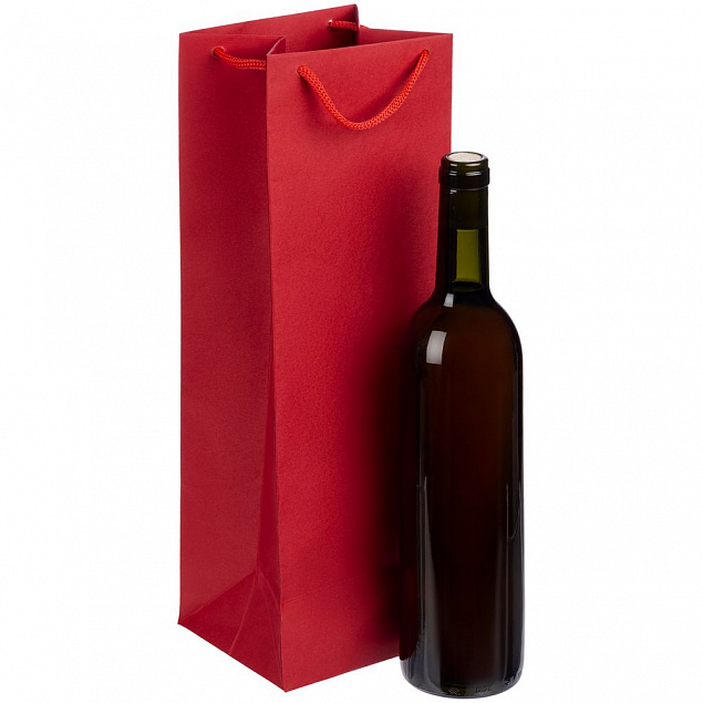 Пакет под бутылку Vindemia, красный с логотипом в Белгороде заказать по выгодной цене в кибермаркете AvroraStore
