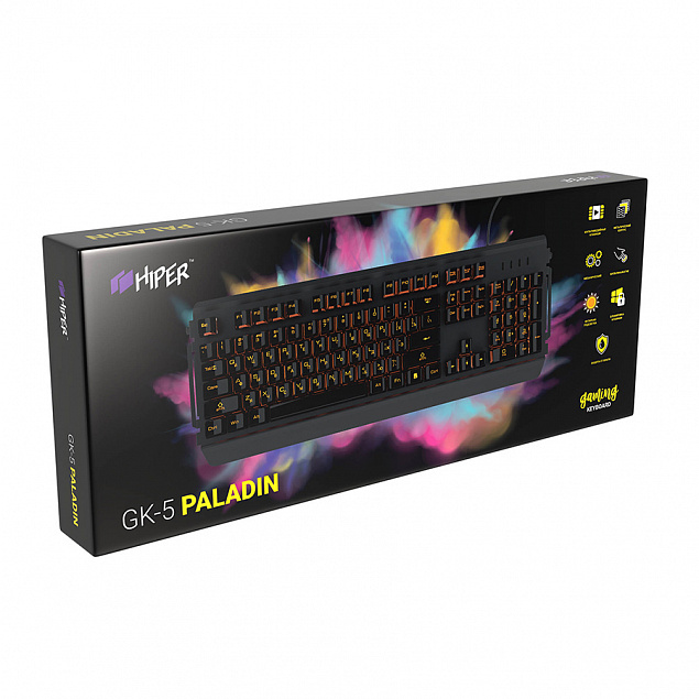 Клавиатура игровая HIPER PALADIN  GK-5, черный с логотипом в Белгороде заказать по выгодной цене в кибермаркете AvroraStore