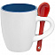 Кофейная кружка Pairy с ложкой, синяя с красной с логотипом в Белгороде заказать по выгодной цене в кибермаркете AvroraStore