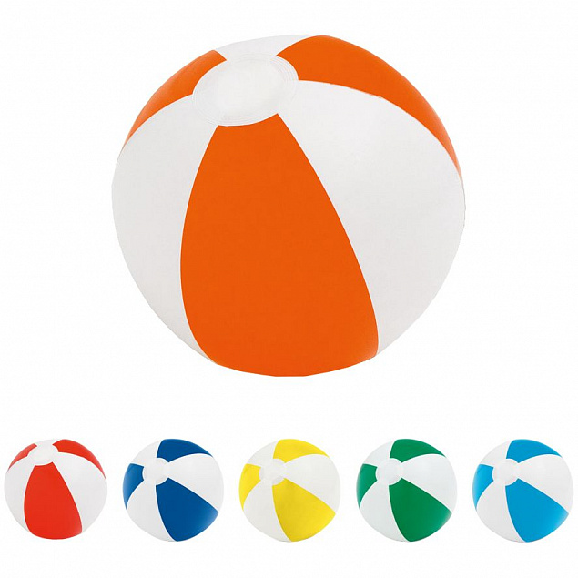 Надувной пляжный мяч Cruise, синий с белым с логотипом в Белгороде заказать по выгодной цене в кибермаркете AvroraStore