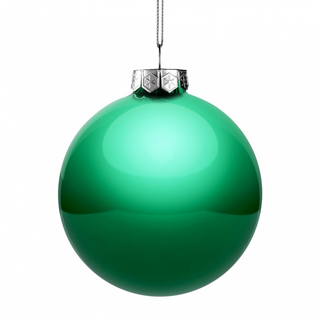 Елочный шар Finery Gloss, 10 см, глянцевый зеленый с логотипом в Белгороде заказать по выгодной цене в кибермаркете AvroraStore