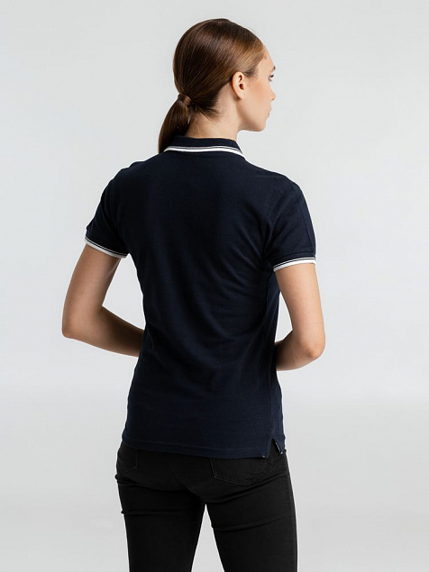 Рубашка поло женская Practice Women 270, голубая с белым с логотипом в Белгороде заказать по выгодной цене в кибермаркете AvroraStore