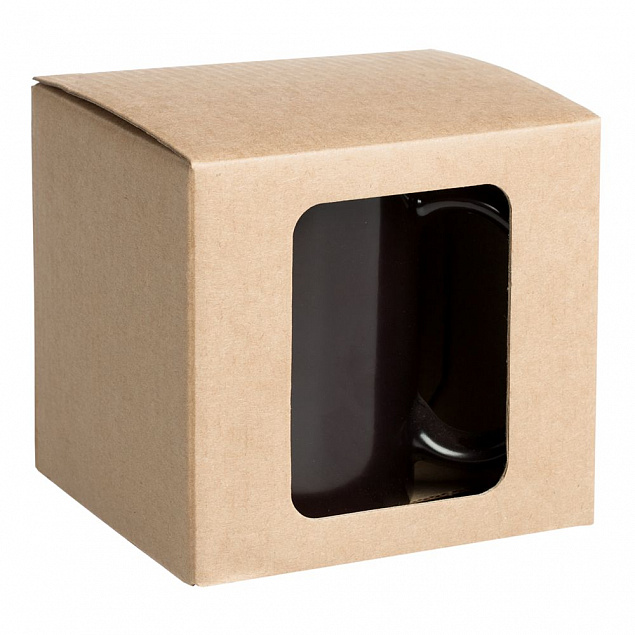Коробка для кружки Window, крафт с логотипом в Белгороде заказать по выгодной цене в кибермаркете AvroraStore