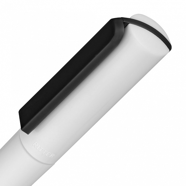 Ручка шариковая Split Neon, белая с черным с логотипом в Белгороде заказать по выгодной цене в кибермаркете AvroraStore