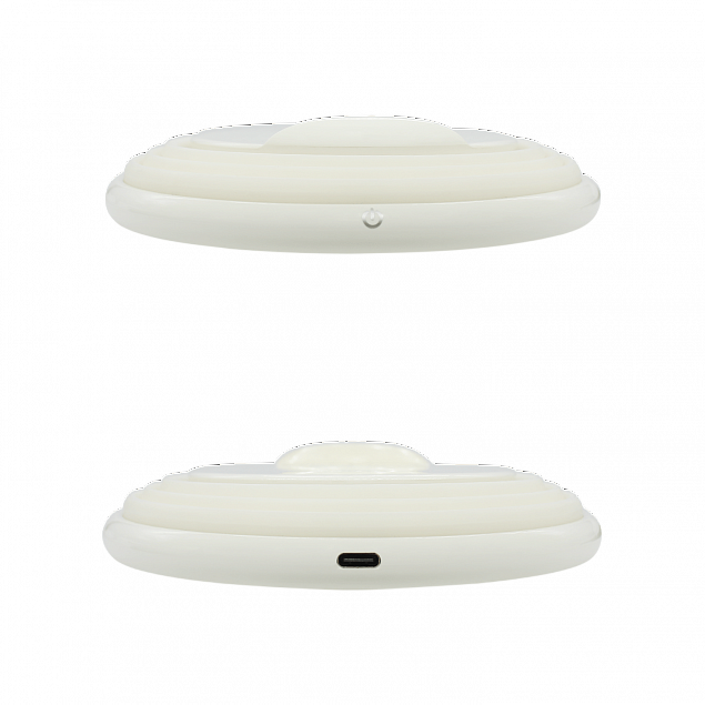 Беспроводное зарядное устройство Atomic с LED подсветкой (белый) с логотипом в Белгороде заказать по выгодной цене в кибермаркете AvroraStore
