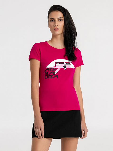 Футболка женская «Меламед. Жанна Агузарова», ярко-розовая (фуксия) с логотипом в Белгороде заказать по выгодной цене в кибермаркете AvroraStore