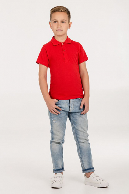 Рубашка поло детская Virma Kids, красная с логотипом в Белгороде заказать по выгодной цене в кибермаркете AvroraStore