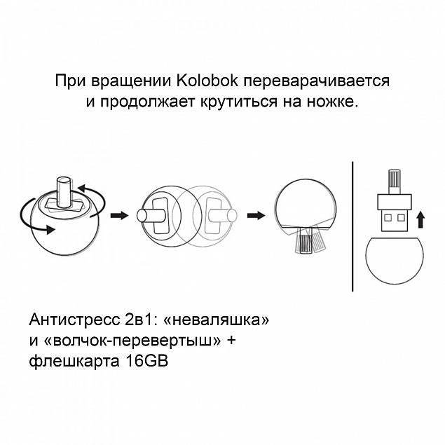 Флеш-карта "Kolobok" 16 Гб с логотипом в Белгороде заказать по выгодной цене в кибермаркете AvroraStore