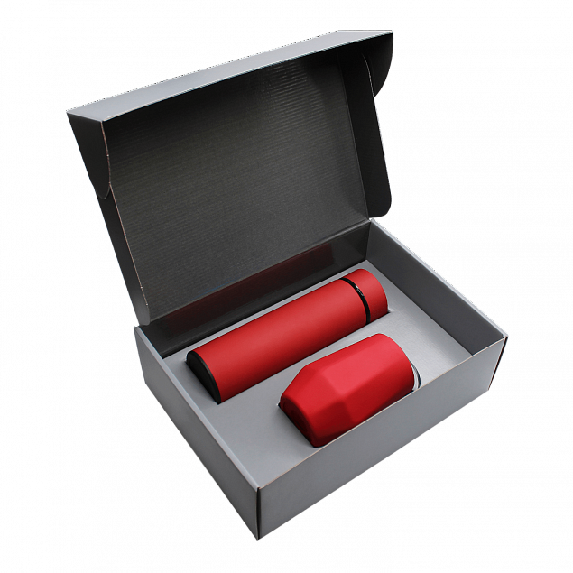 Набор Hot Box E софт-тач EDGE CO12s grey (красный) с логотипом в Белгороде заказать по выгодной цене в кибермаркете AvroraStore