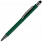 Ручка шариковая Atento Soft Touch со стилусом, зеленая с логотипом в Белгороде заказать по выгодной цене в кибермаркете AvroraStore
