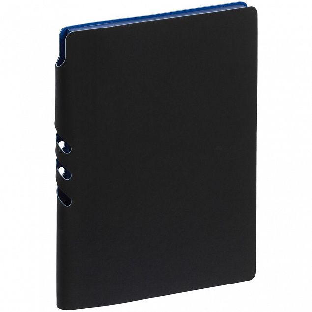 Ежедневник Flexpen Black, недатированный, черный с синим с логотипом в Белгороде заказать по выгодной цене в кибермаркете AvroraStore
