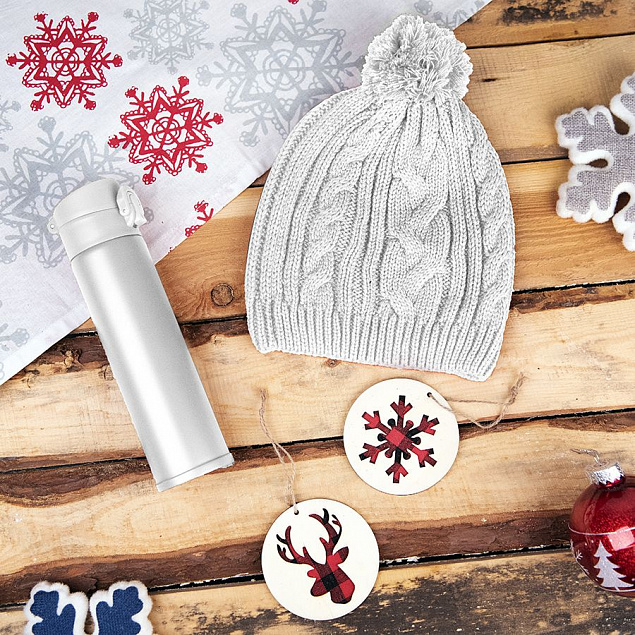 Подарочный набор WINTER TALE: шапка, термос, новогодние украшения, белый с логотипом в Белгороде заказать по выгодной цене в кибермаркете AvroraStore
