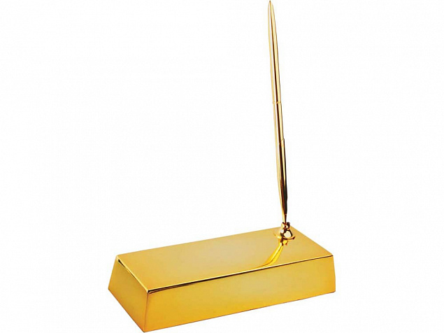 Настольный прибор «Золотой слиток» с логотипом в Белгороде заказать по выгодной цене в кибермаркете AvroraStore