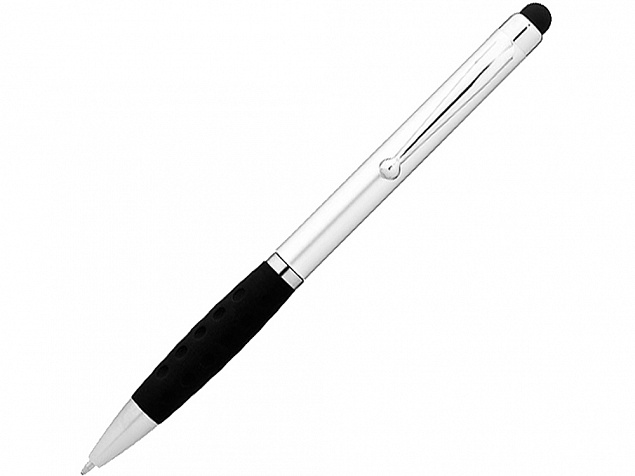 Ручка-стилус шариковая Ziggy синие чернила, серебристый/черный с логотипом в Белгороде заказать по выгодной цене в кибермаркете AvroraStore