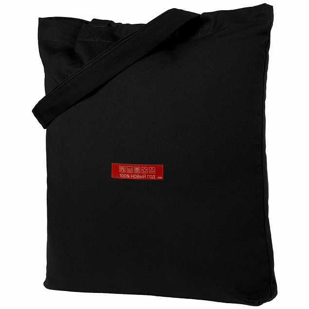Холщовая сумка «100% Новый год», черная с логотипом в Белгороде заказать по выгодной цене в кибермаркете AvroraStore