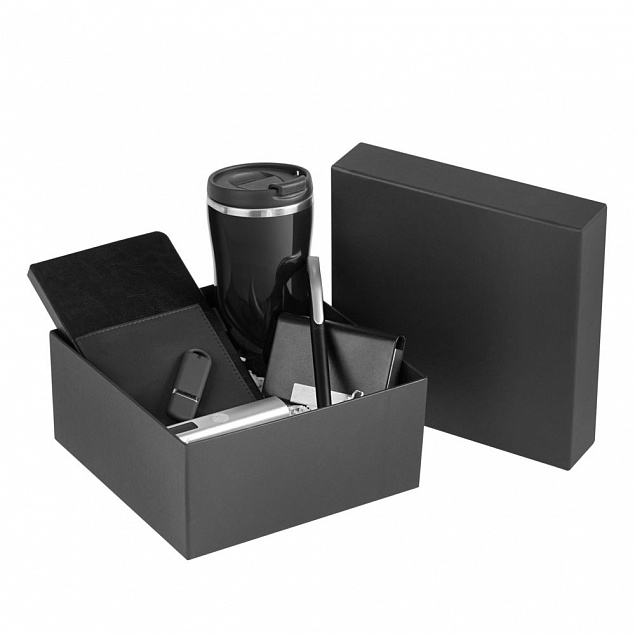 Коробка Satin, малая, черная с логотипом в Белгороде заказать по выгодной цене в кибермаркете AvroraStore