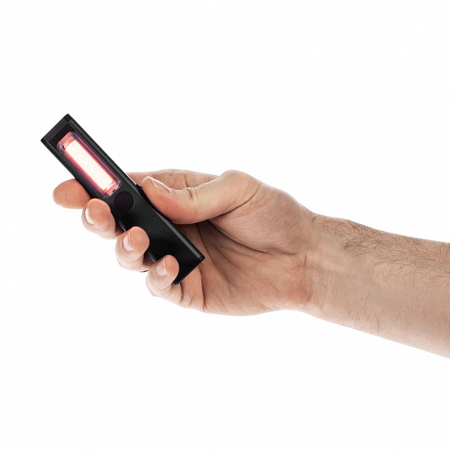 Фонарик-факел аккумуляторный Wallis, черный с логотипом в Белгороде заказать по выгодной цене в кибермаркете AvroraStore