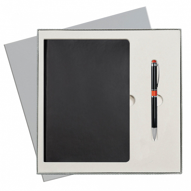 Подарочный набор Portobello/Latte черный-2 (Ежедневник недат А5, Ручка) беж. ложемент с логотипом в Белгороде заказать по выгодной цене в кибермаркете AvroraStore