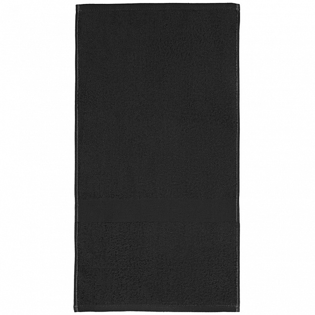 Полотенце Soft Me Light ver.2, малое, черное с логотипом в Белгороде заказать по выгодной цене в кибермаркете AvroraStore