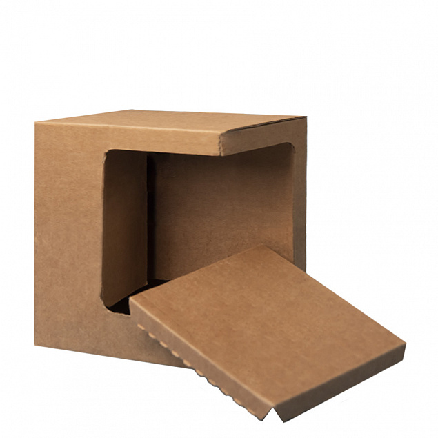 Коробка для кружек 25903, 27701, 27601, размер 11,8х9,0х10,8 см, микрогофрокартон, коричневый с логотипом в Белгороде заказать по выгодной цене в кибермаркете AvroraStore