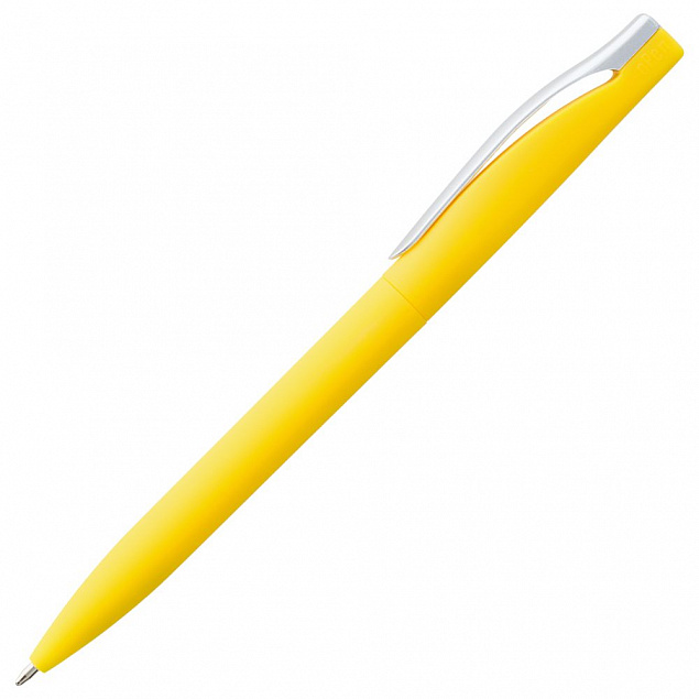 Ручка шариковая Pin Soft Touch, желтая с логотипом в Белгороде заказать по выгодной цене в кибермаркете AvroraStore