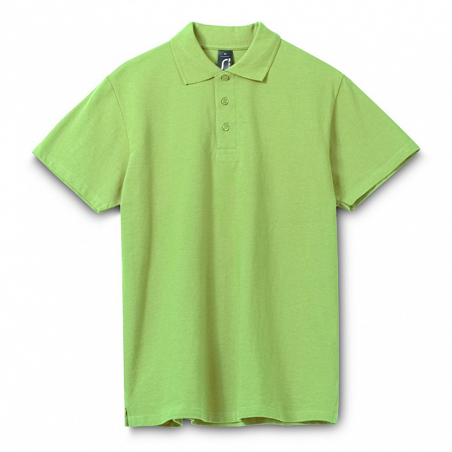 Рубашка поло мужская SPRING 210, зеленое яблоко с логотипом в Белгороде заказать по выгодной цене в кибермаркете AvroraStore