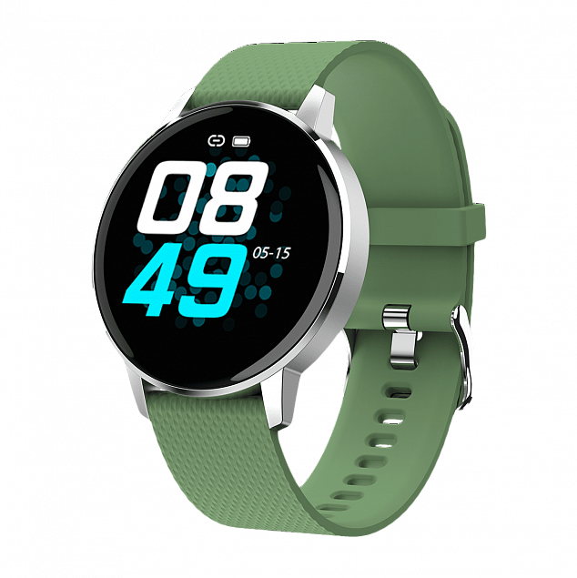 Фитнес часы GEOZON SKY c измерением кислорода в крови, зеленые с логотипом в Белгороде заказать по выгодной цене в кибермаркете AvroraStore