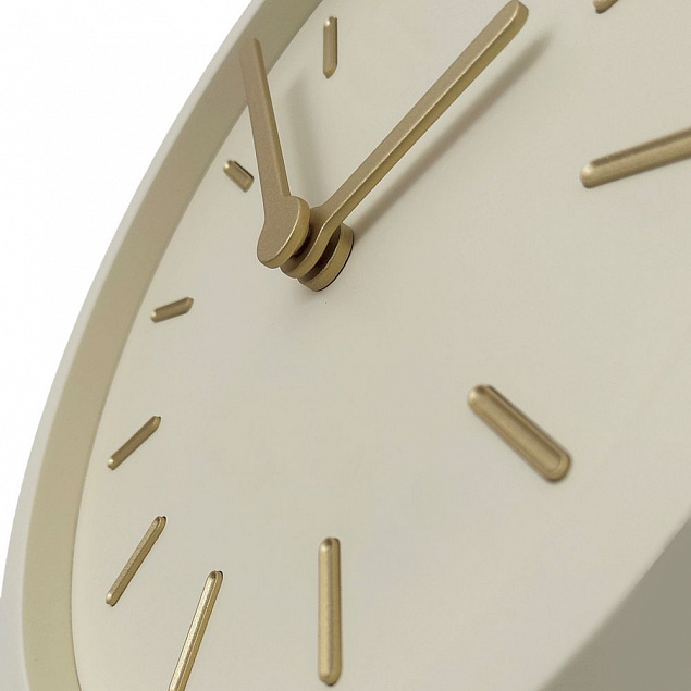 Часы настенные Bronco Jessie, светло-бежевые с логотипом в Белгороде заказать по выгодной цене в кибермаркете AvroraStore