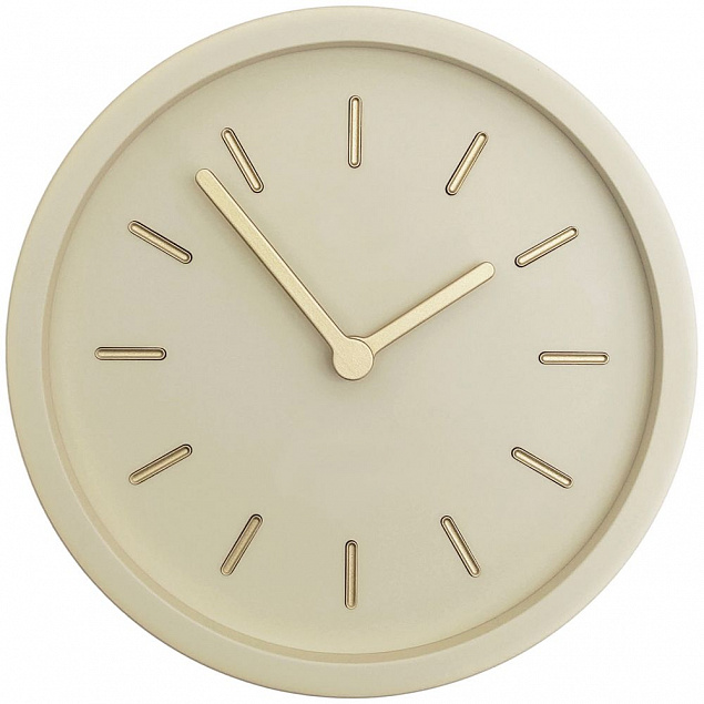 Часы настенные Bronco Jessie, светло-бежевые с логотипом в Белгороде заказать по выгодной цене в кибермаркете AvroraStore