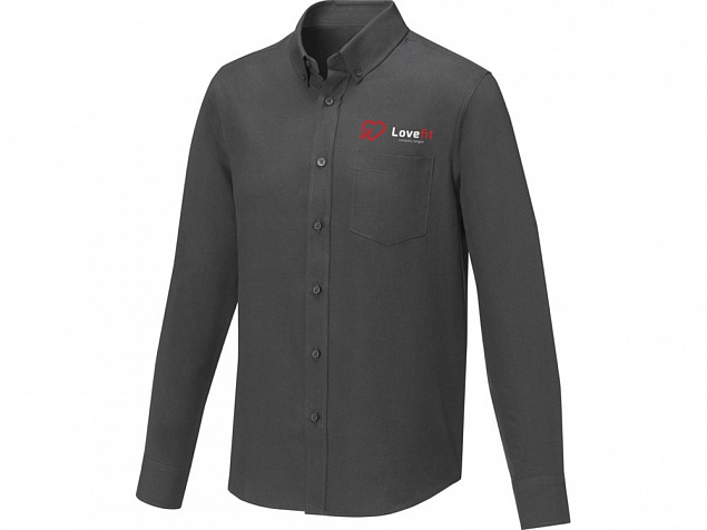 Pollux Мужская рубашка с длинными рукавами, storm grey с логотипом в Белгороде заказать по выгодной цене в кибермаркете AvroraStore