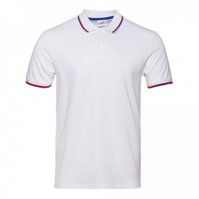 Рубашка поло Рубашка мужская 04RUS Белый с логотипом в Белгороде заказать по выгодной цене в кибермаркете AvroraStore